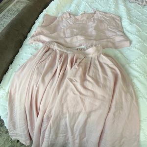 Pink 2 piece skirt outfit